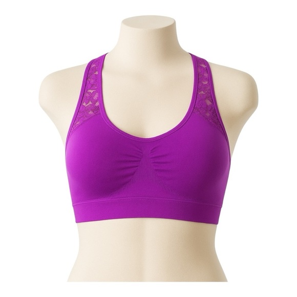 Spree Other - Spree Seamless Lace Racerback Bra L/XL – Purple Comfort Bralette